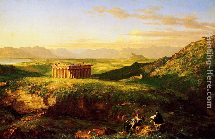 The Temple of Segesta with the Artist Sketching painting - Thomas Cole The Temple of Segesta with the Artist Sketching art painting
